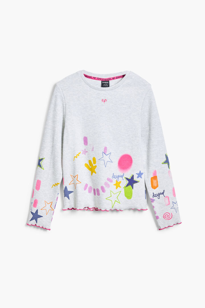 Rib T-shirt with neon designs | Desigual