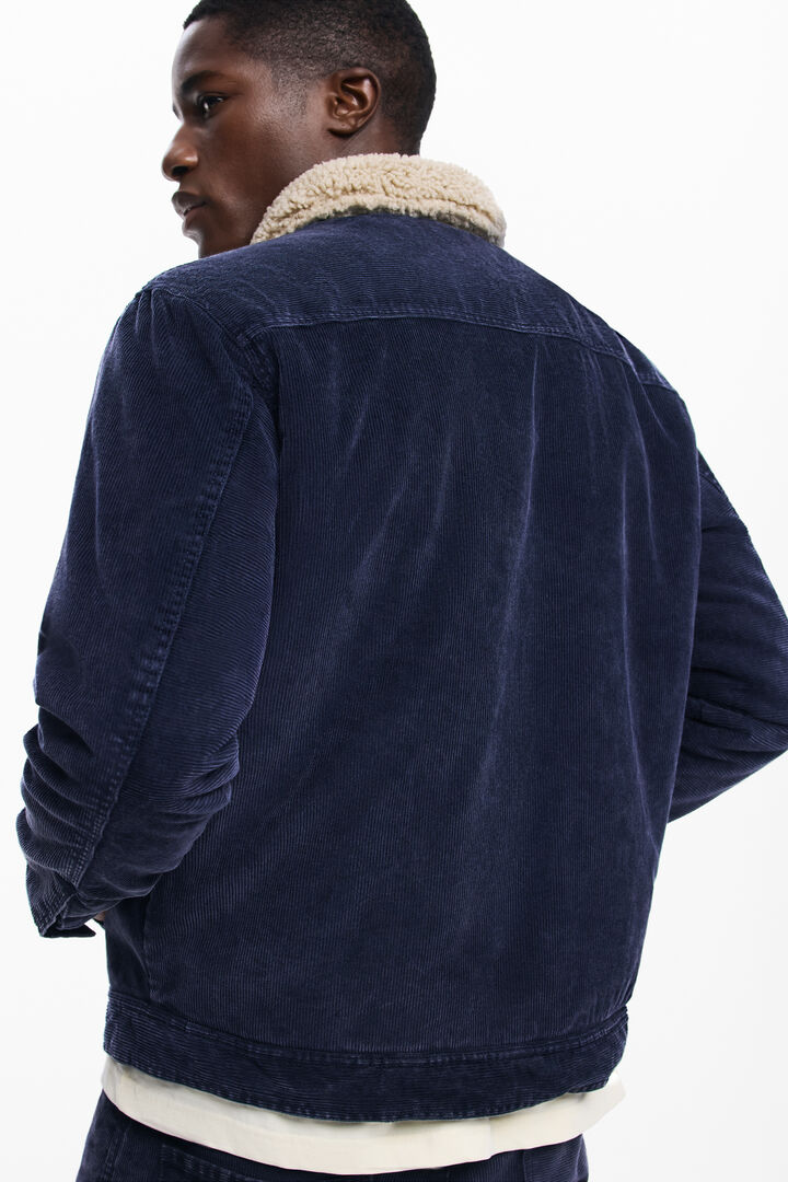 Jacke aus Cord mit Schafsfell-Effekt-Kragen | Desigual