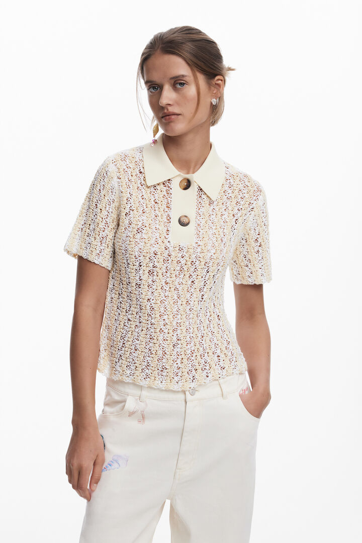 Crochet polo top