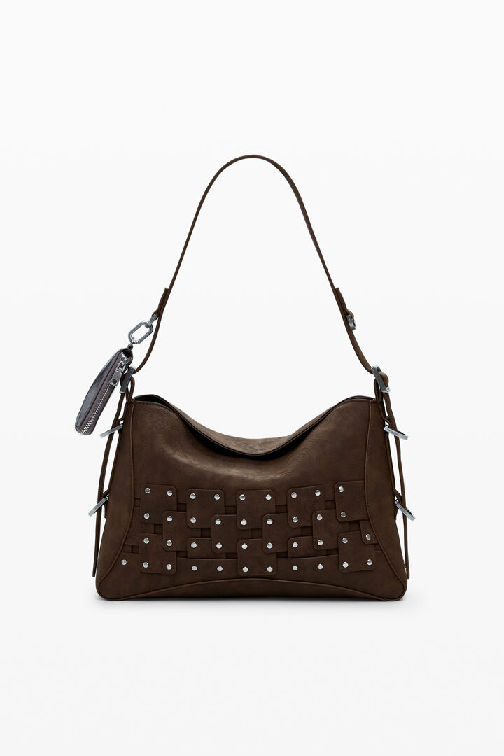 Medium studded patch handbag
