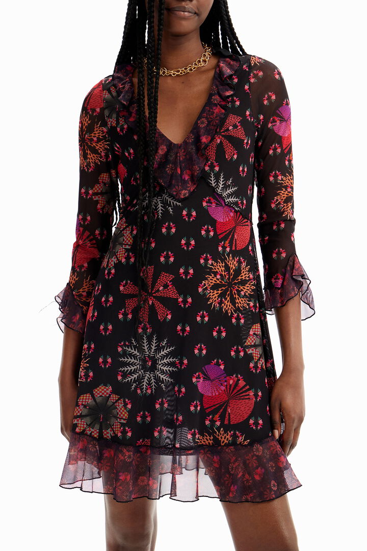 Vestido corto volantes | Desigual