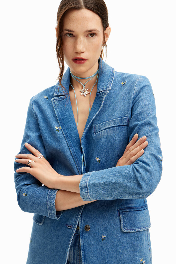 Blazer denim petites fleurs | Desigual