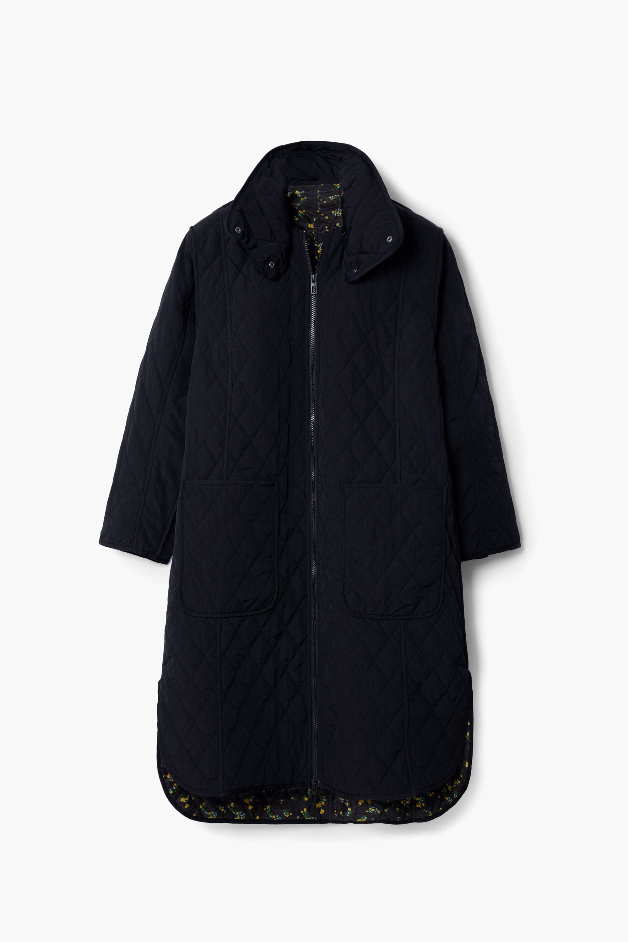 Abrigo largo acolchado - BLACK - S
