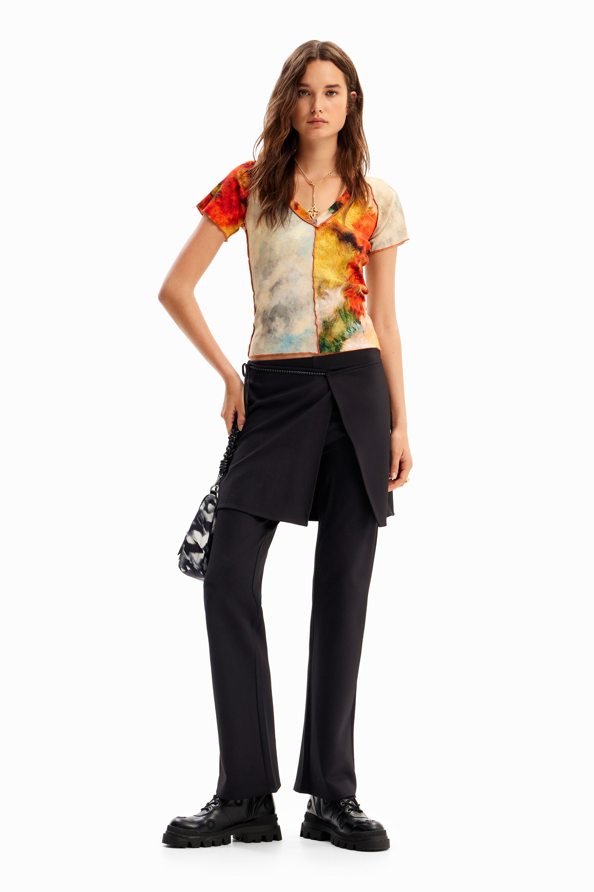 Desigual Straight trousers with skirt