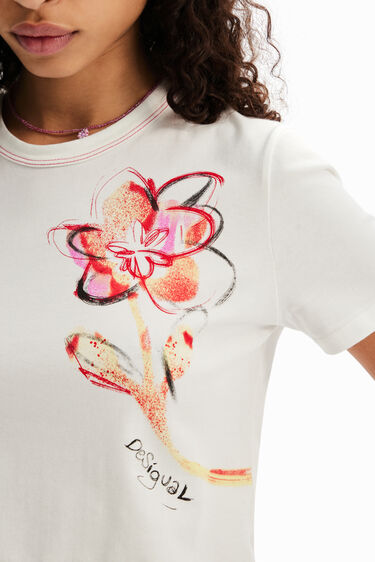 T-shirt manches courtes fleur | Desigual