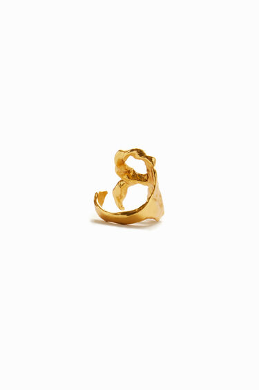 Anillo letra R baño oro Zalio | Desigual