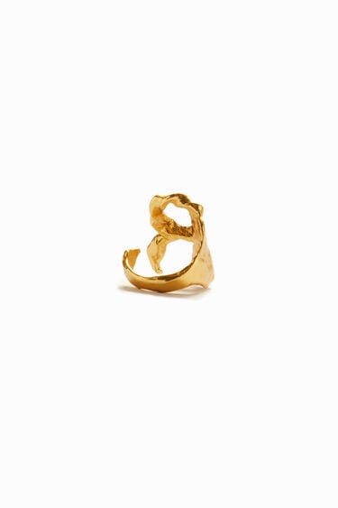 Zalio gold plated letter R ring | Desigual