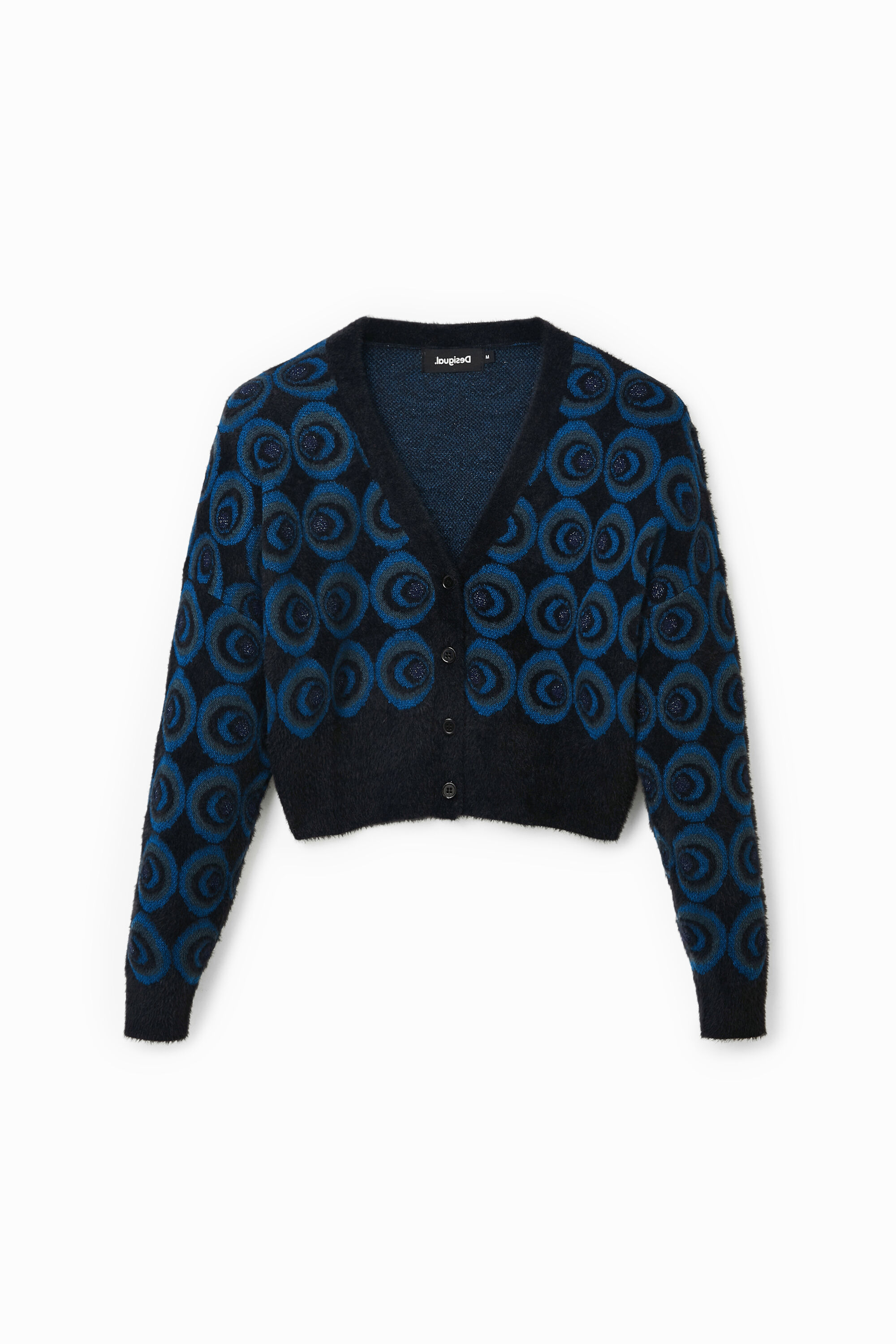 Retro-Cardigan Retro-Muster Knöpfe