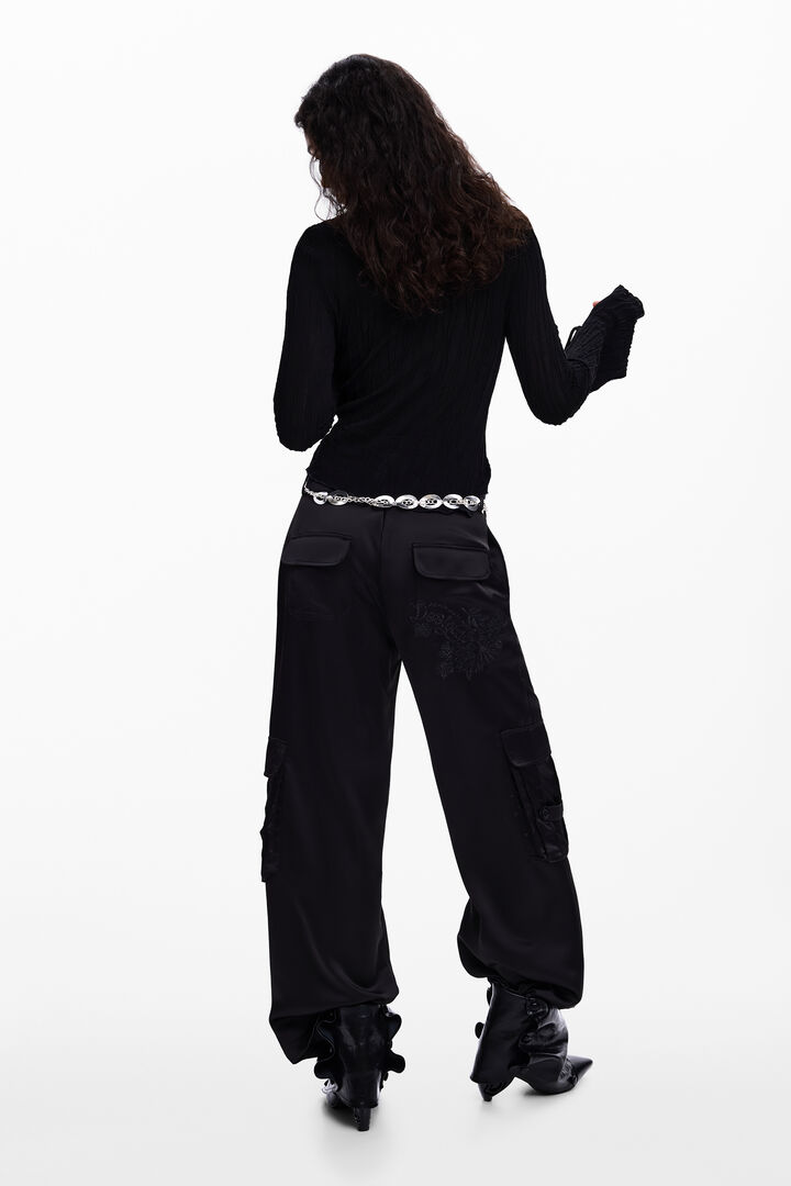 T-shirt with snap buttons and tie | Desigual