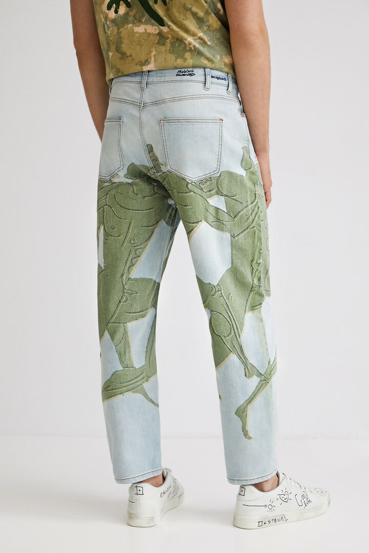 Gerade geschnittene Jeans mit griechischem Aufdruck | Desigual