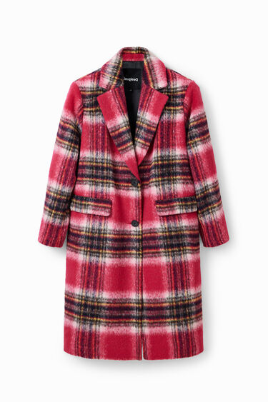 Plaid wool coat | Desigual