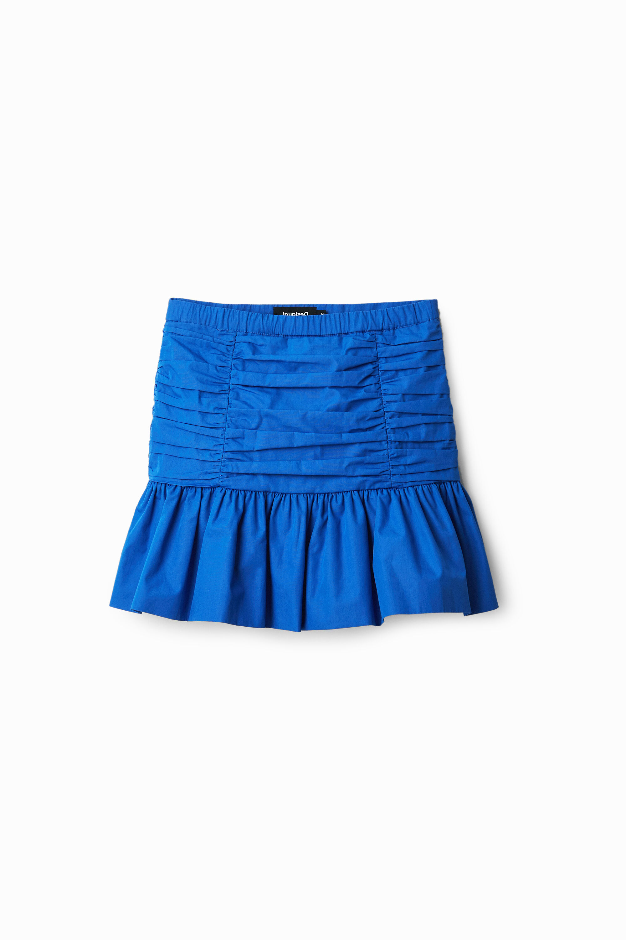 Desigual Draped Flounce Mini Skirt In Blue