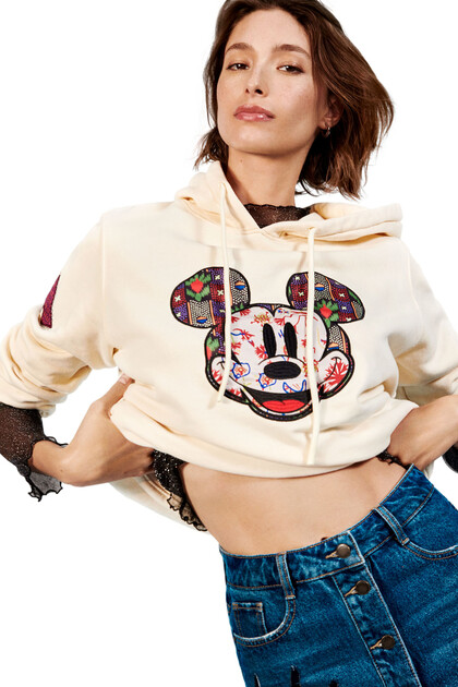 Sweatshirt grande patch Mickey Mouse