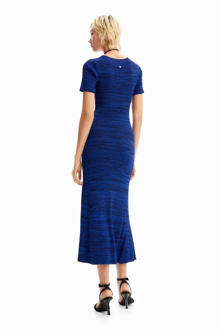 Long mottled ribbed dress | Desigual