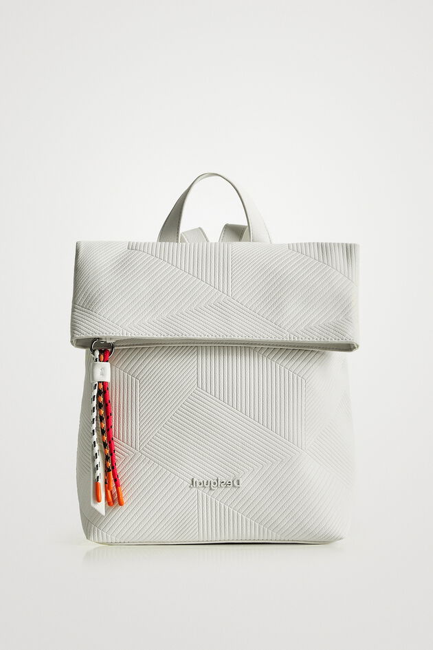 Striped geometric backpack