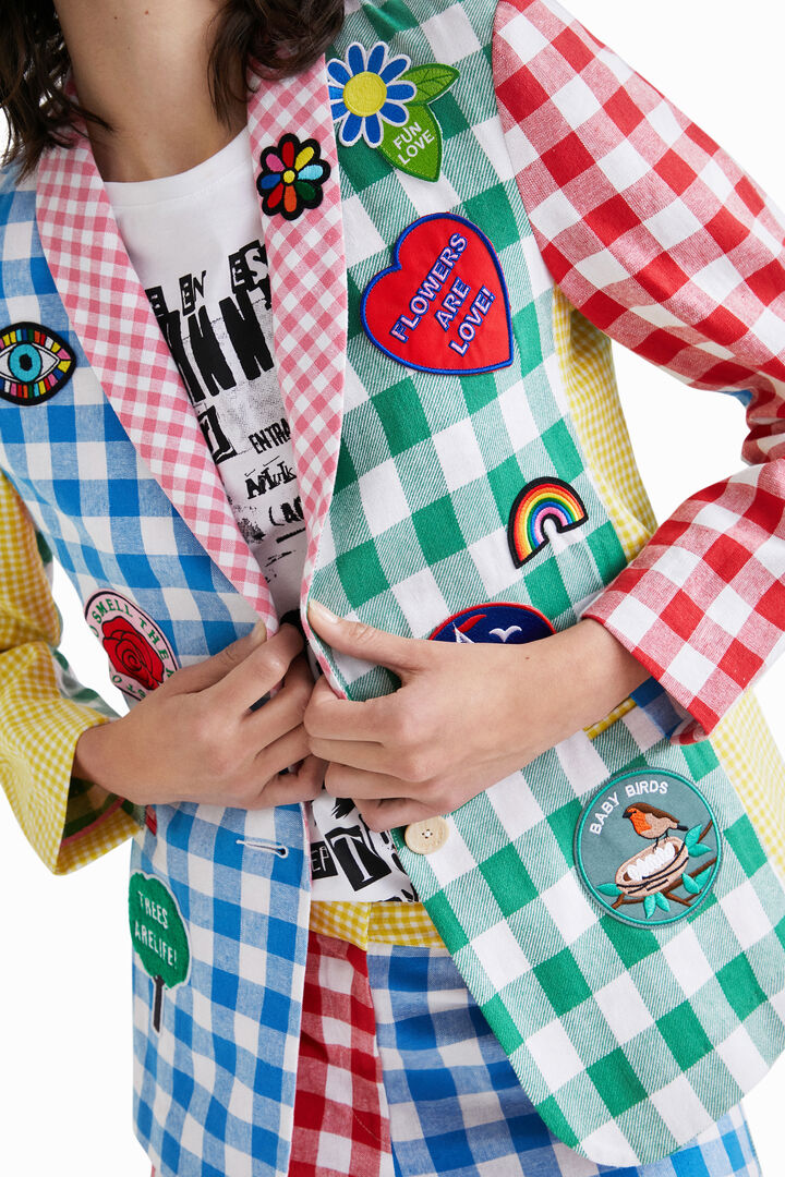 Blazer patchwork cuadros Johnson Hartig | Desigual