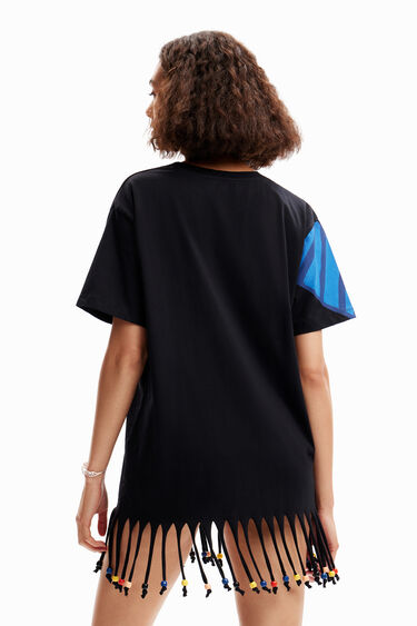 Camiseta oversize tropical abalorios | Desigual