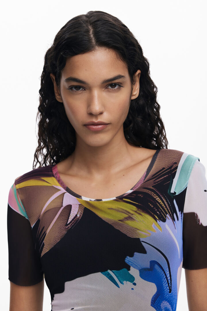 Watercolor floral fitted dress | Desigual