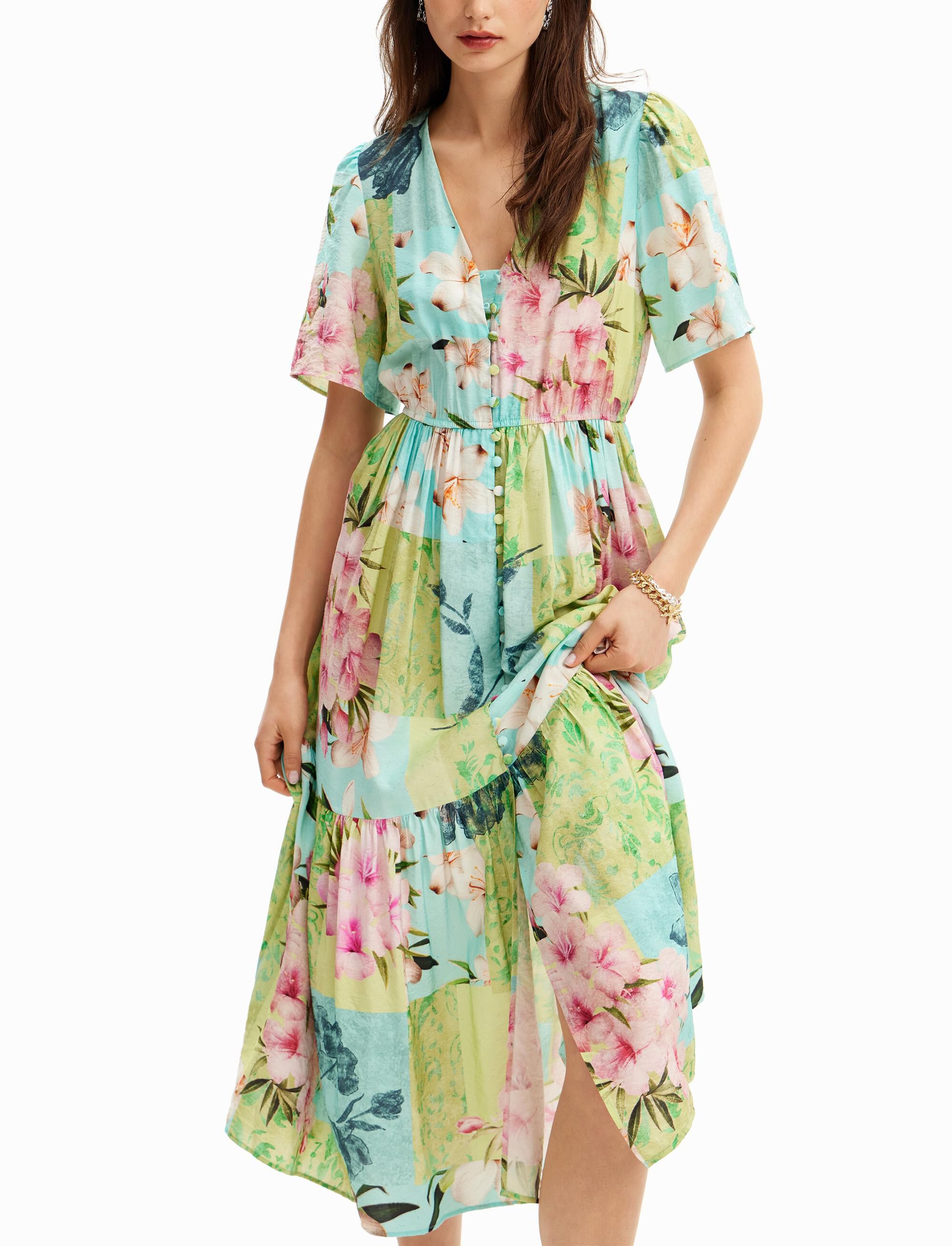 桜の花柄のミディドレス 女性用 I Desigual.com