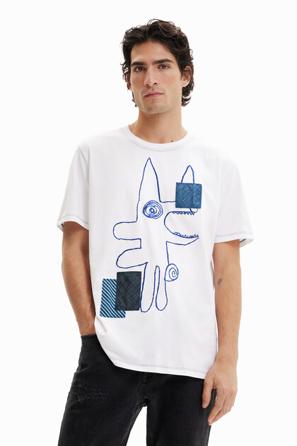 Koszulka z nadrukiem w zwierzęcy deseń w stylu arty