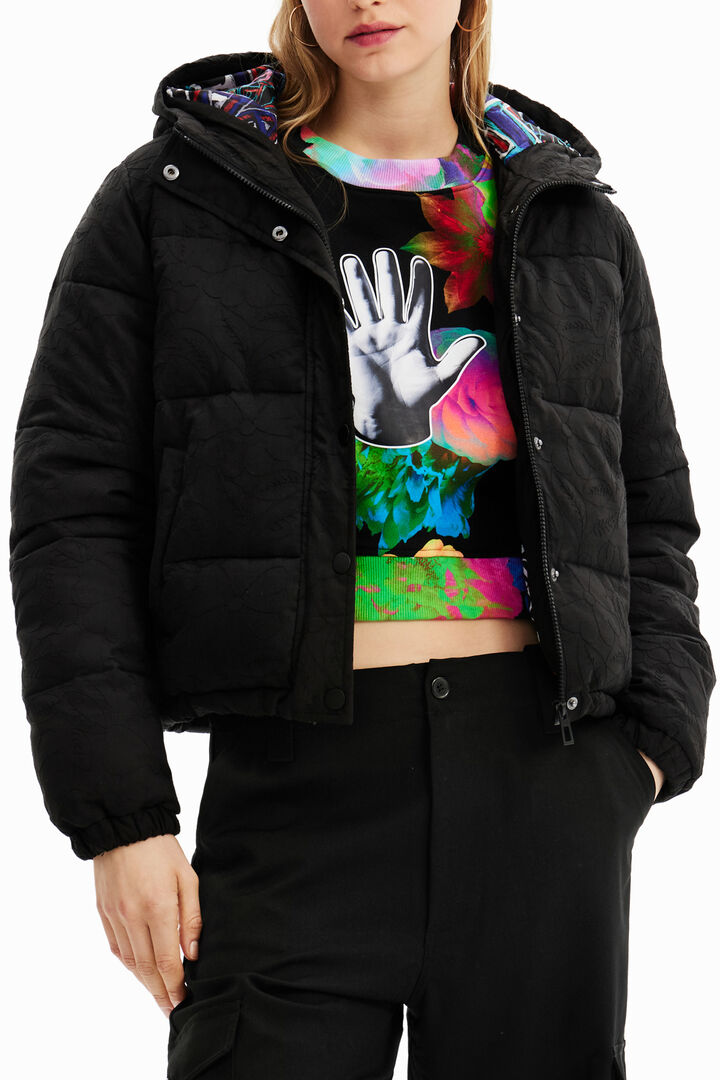 Short embroidered padded jacket | Desigual