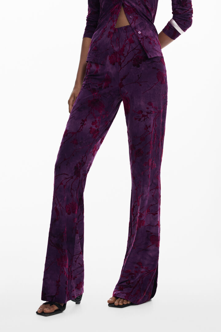 Pantalón fluido textura flared | Desigual
