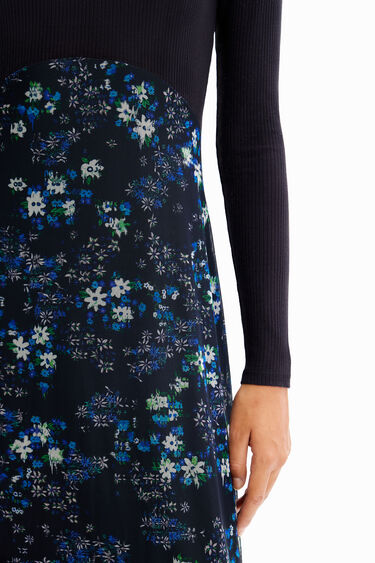 Combination floral midi dress | Desigual