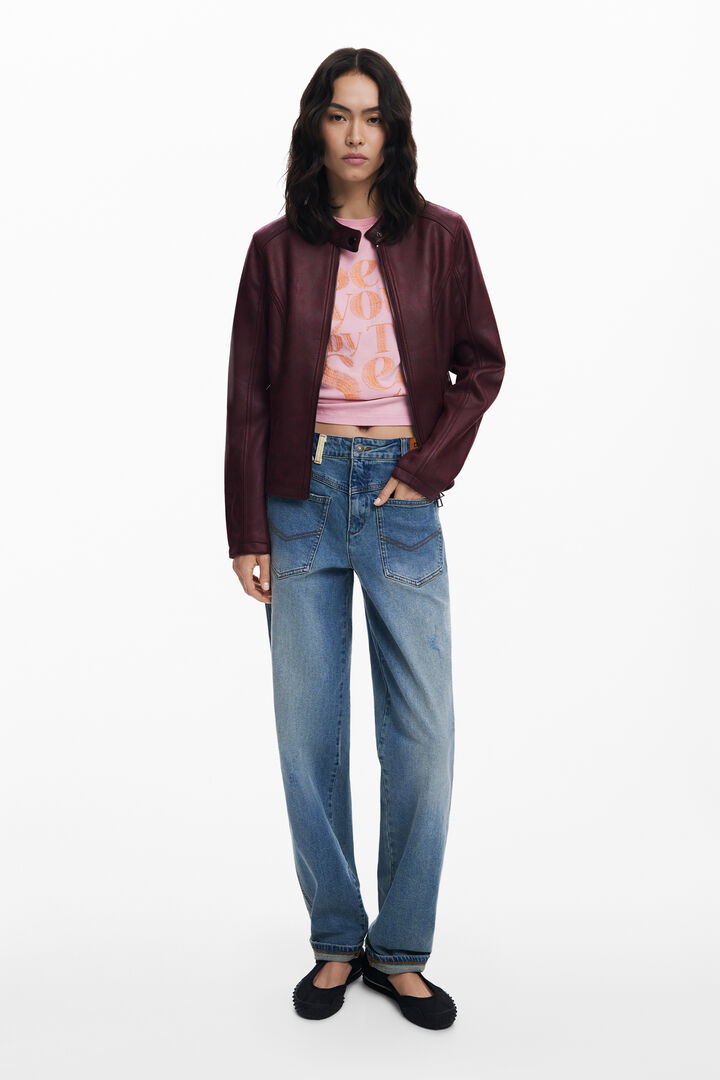 Kombinierte Jacke in Lederoptik | Desigual