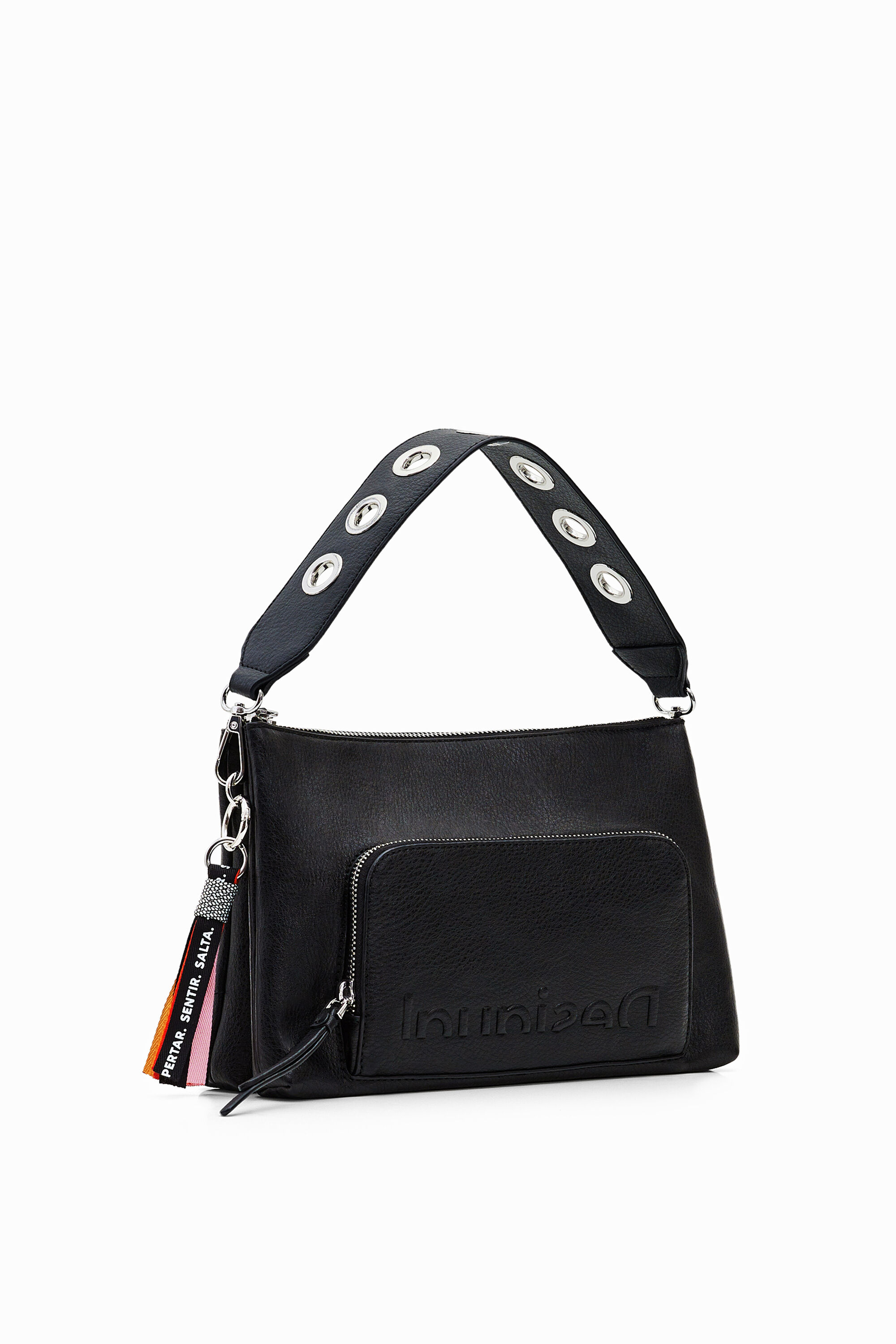 Mini half-logo crossbody bag