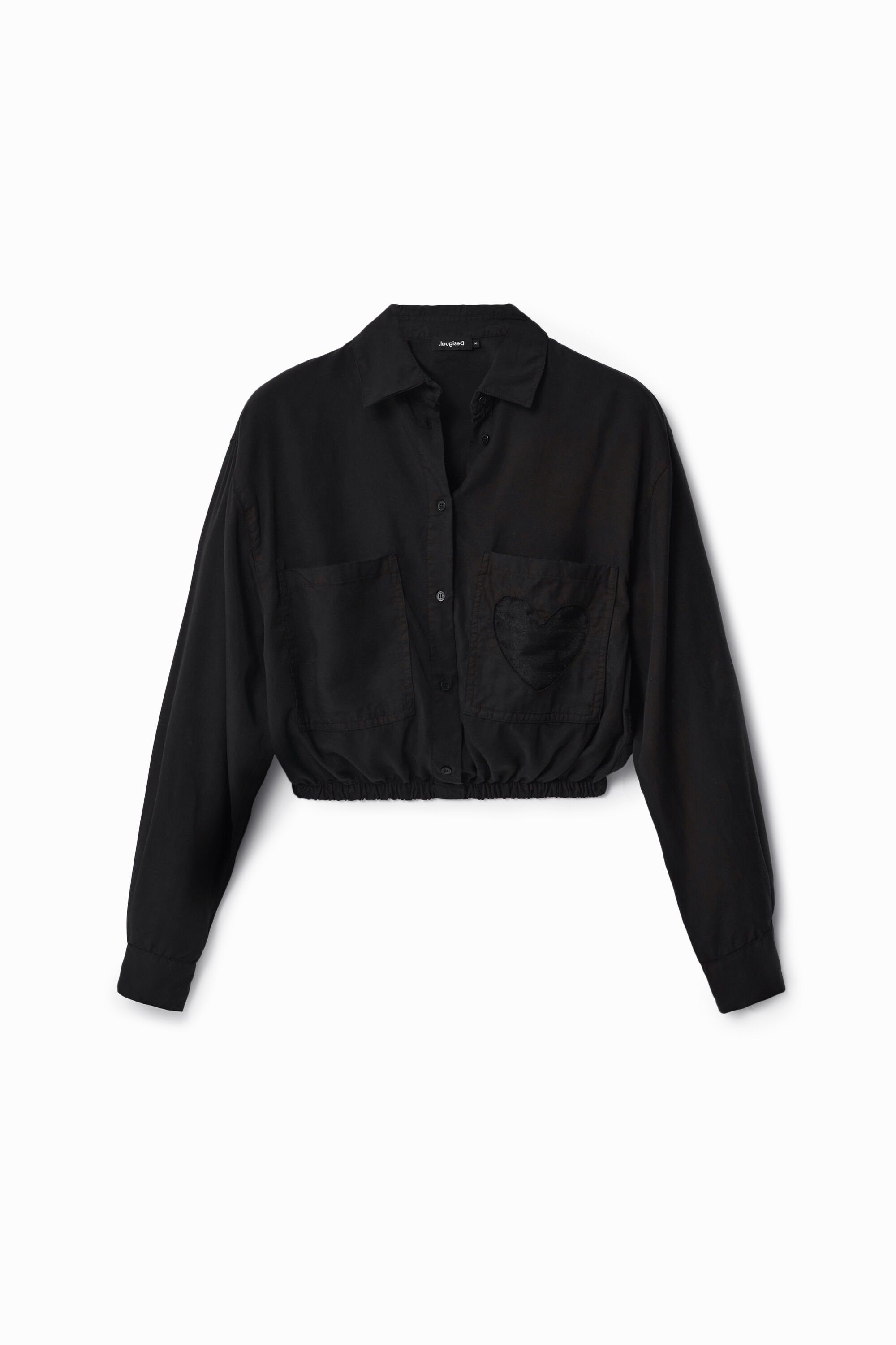 Cropped heart pocket shirt