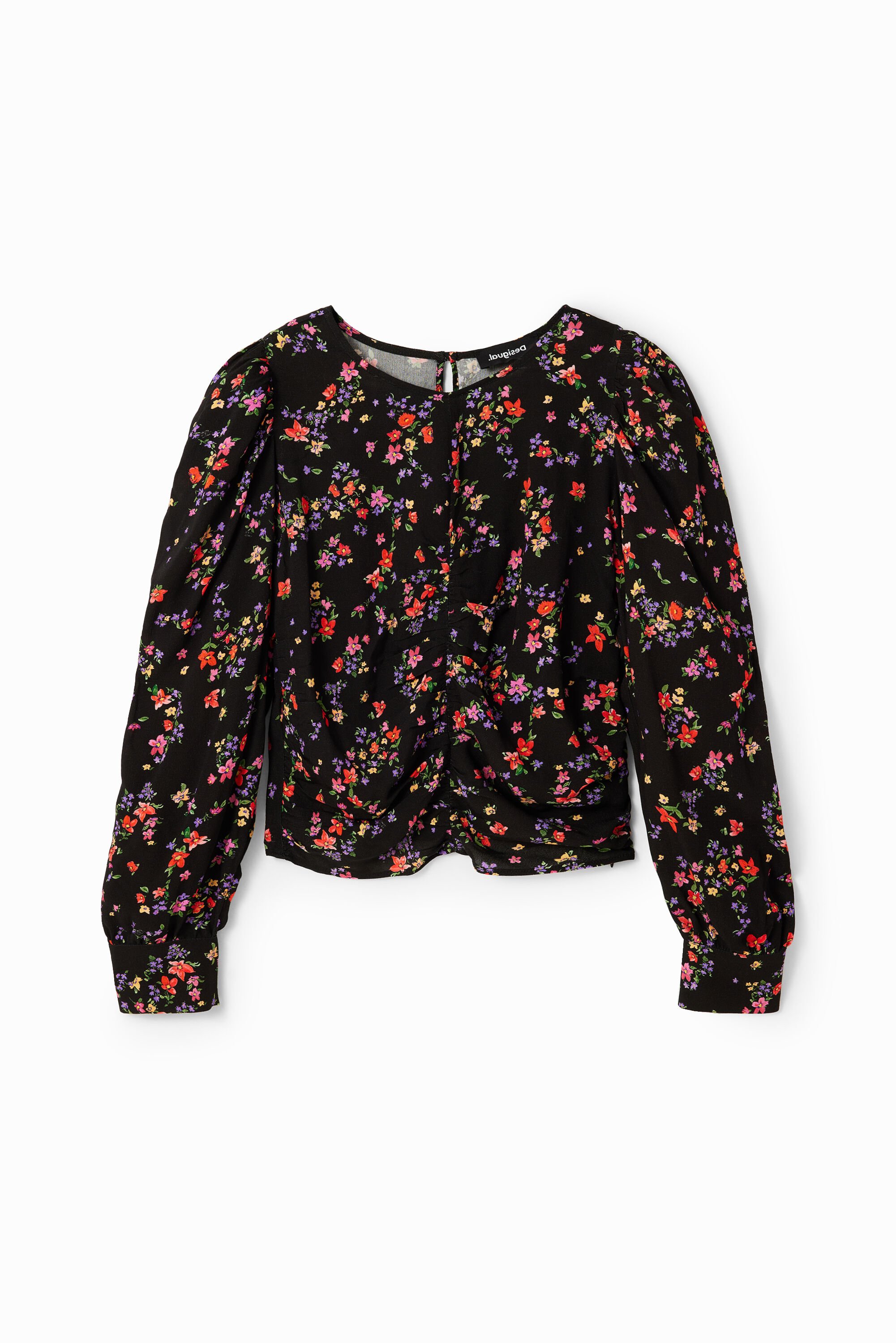 Floral ruched blouse