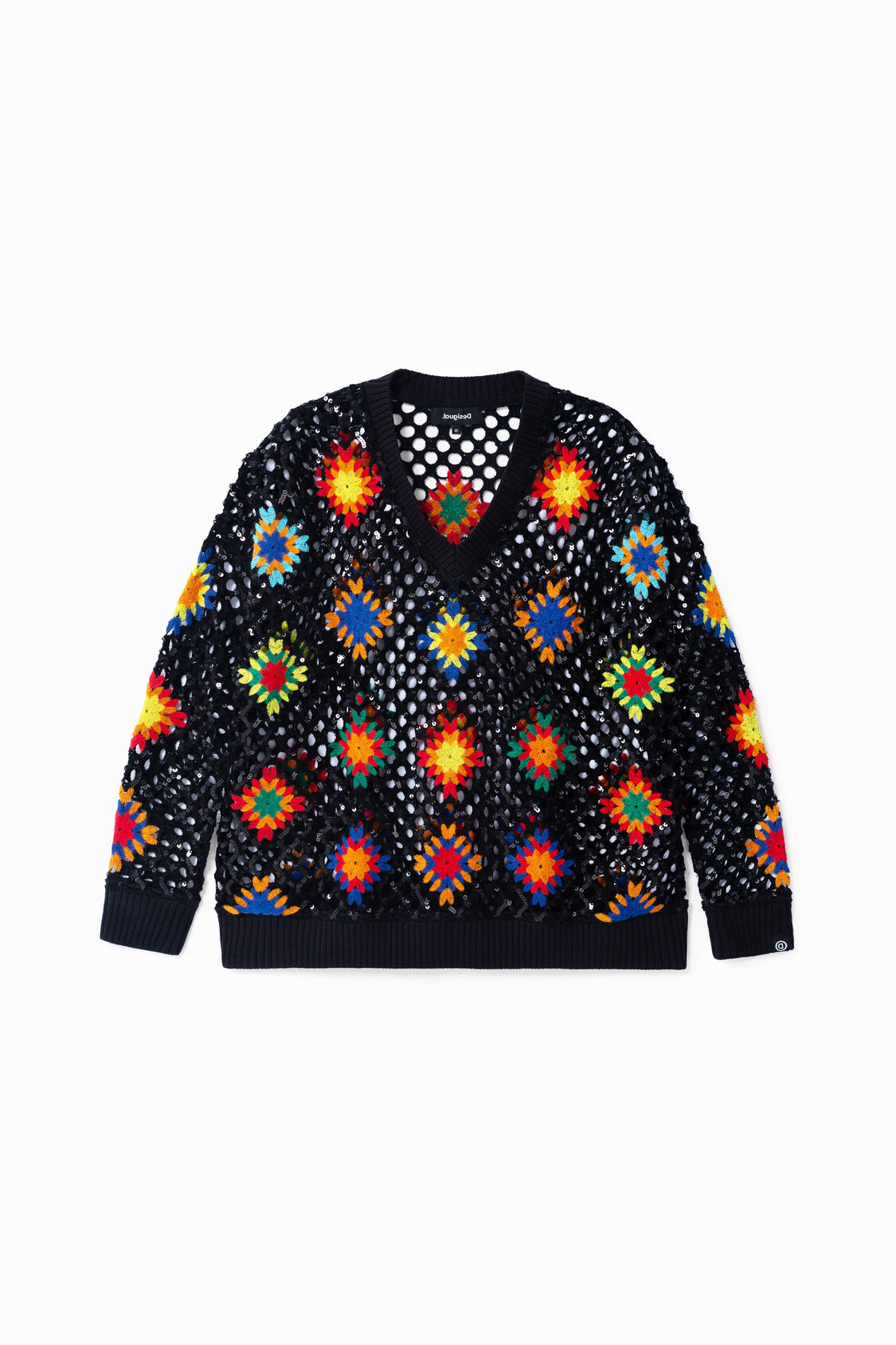 Chapoteo embrague Diplomacia Jersey de ganchillo multicolor | Desigual.com