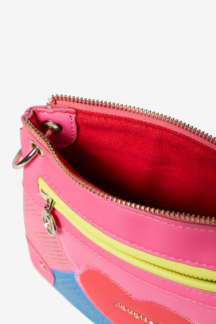 Sling bag heart and multicolour patch | Desigual