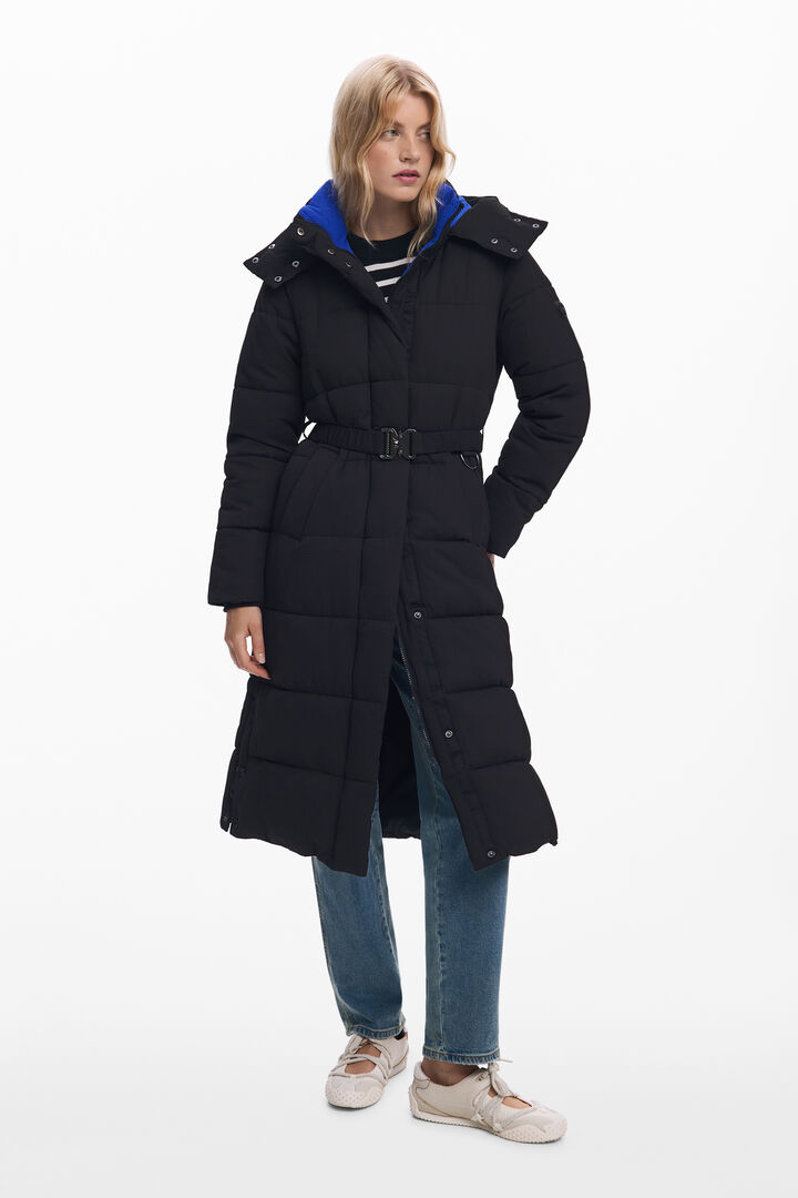 Lange gesteppte Jacke mit Gürtel | Desigual