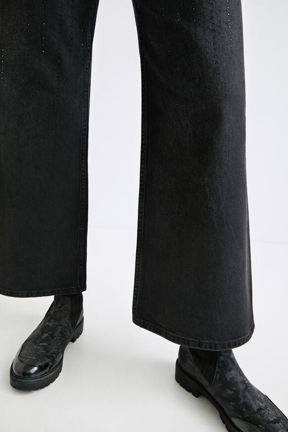 Straight wide leg jeans decoration | Desigual
