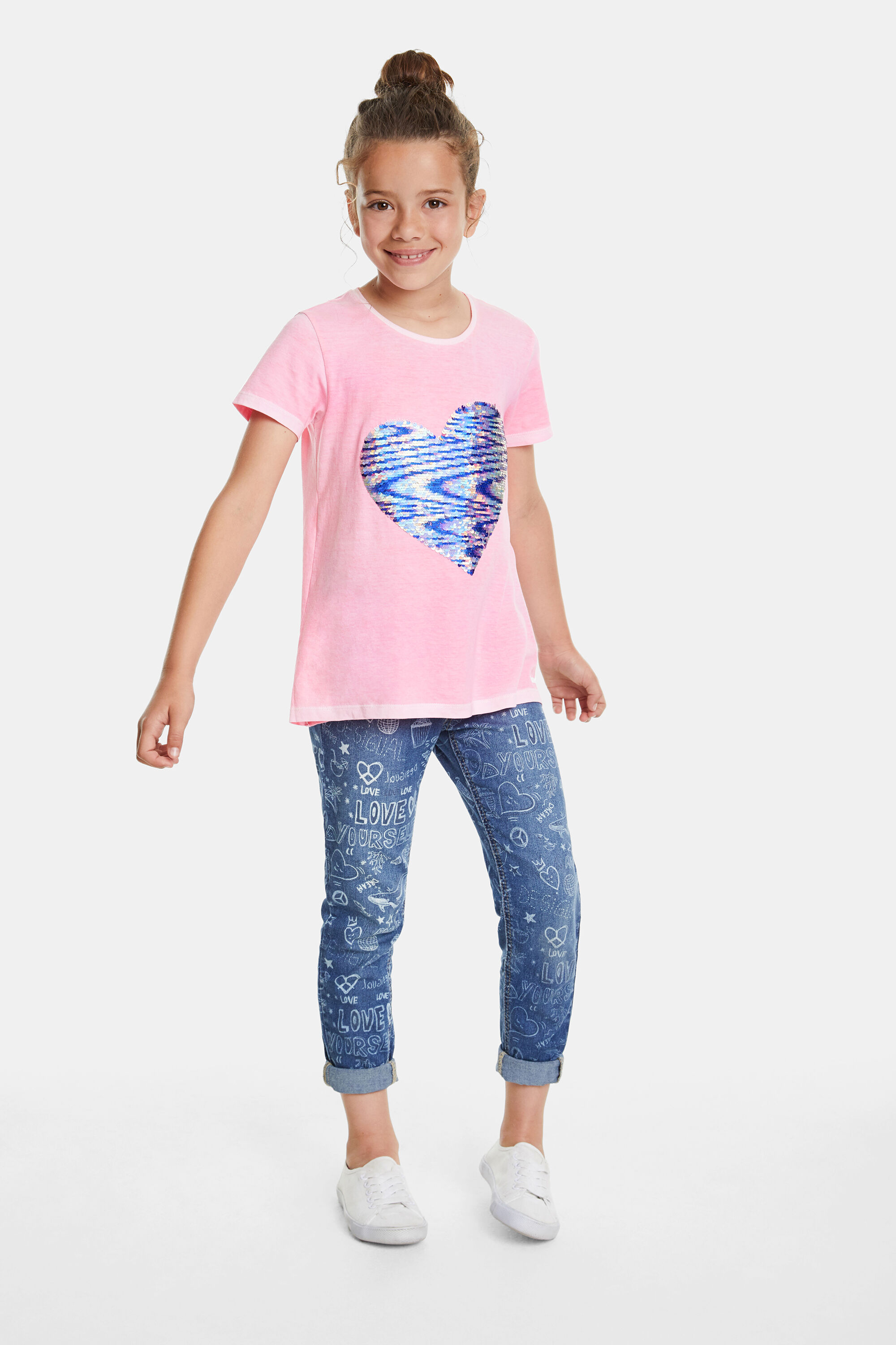 Camiseta corazón de lentejuelas reversibles | Camiseta corazón de lentejuelas reversibles |