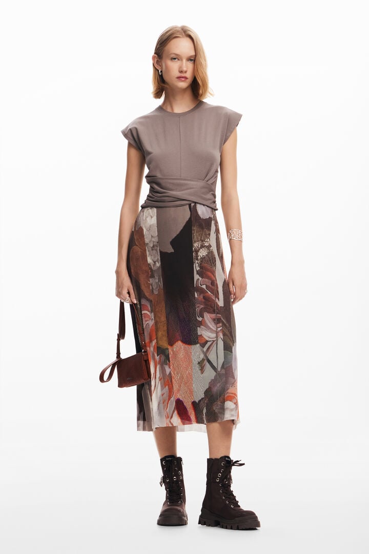 Hybrid floral midi dress