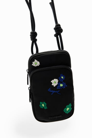 Étui de téléphone portable porte-monnaie fleurs | Desigual