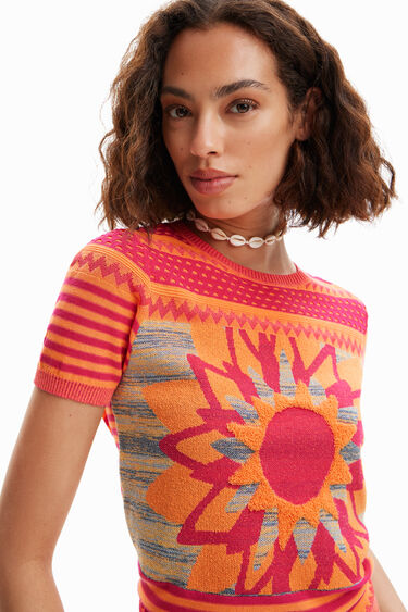 Knit flower T-shirt | Desigual