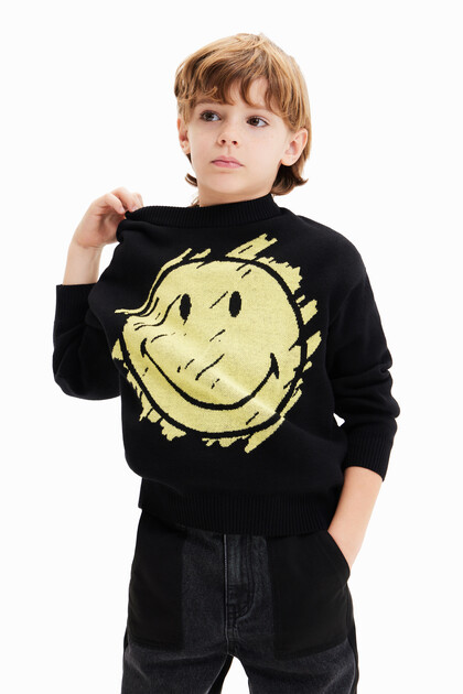 Sweter z tkaniny żakardowej Smiley®