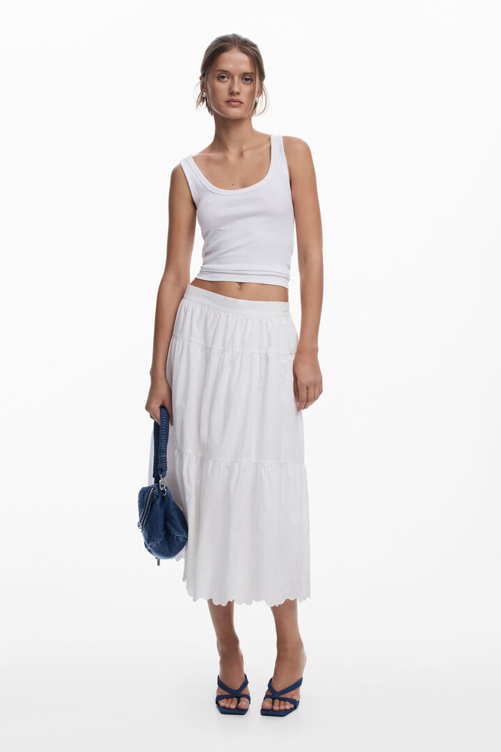 Long embroidered skirt