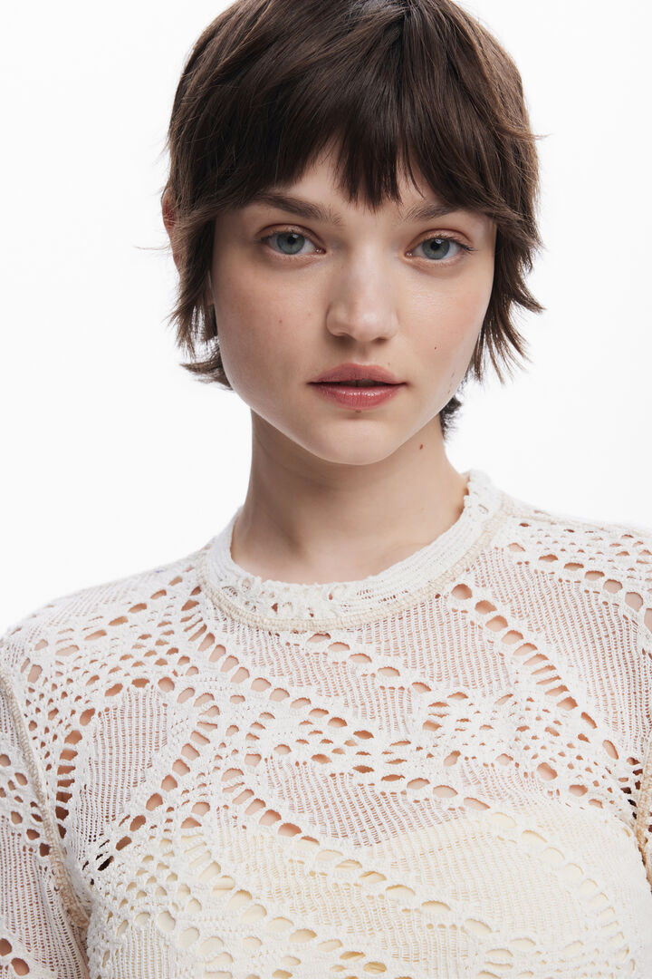 T-shirt en crochet à manches longues | Desigual