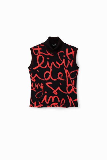 Sleeveless message T-shirt | Desigual