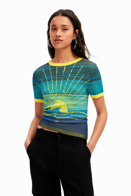 Knit wave T-shirt