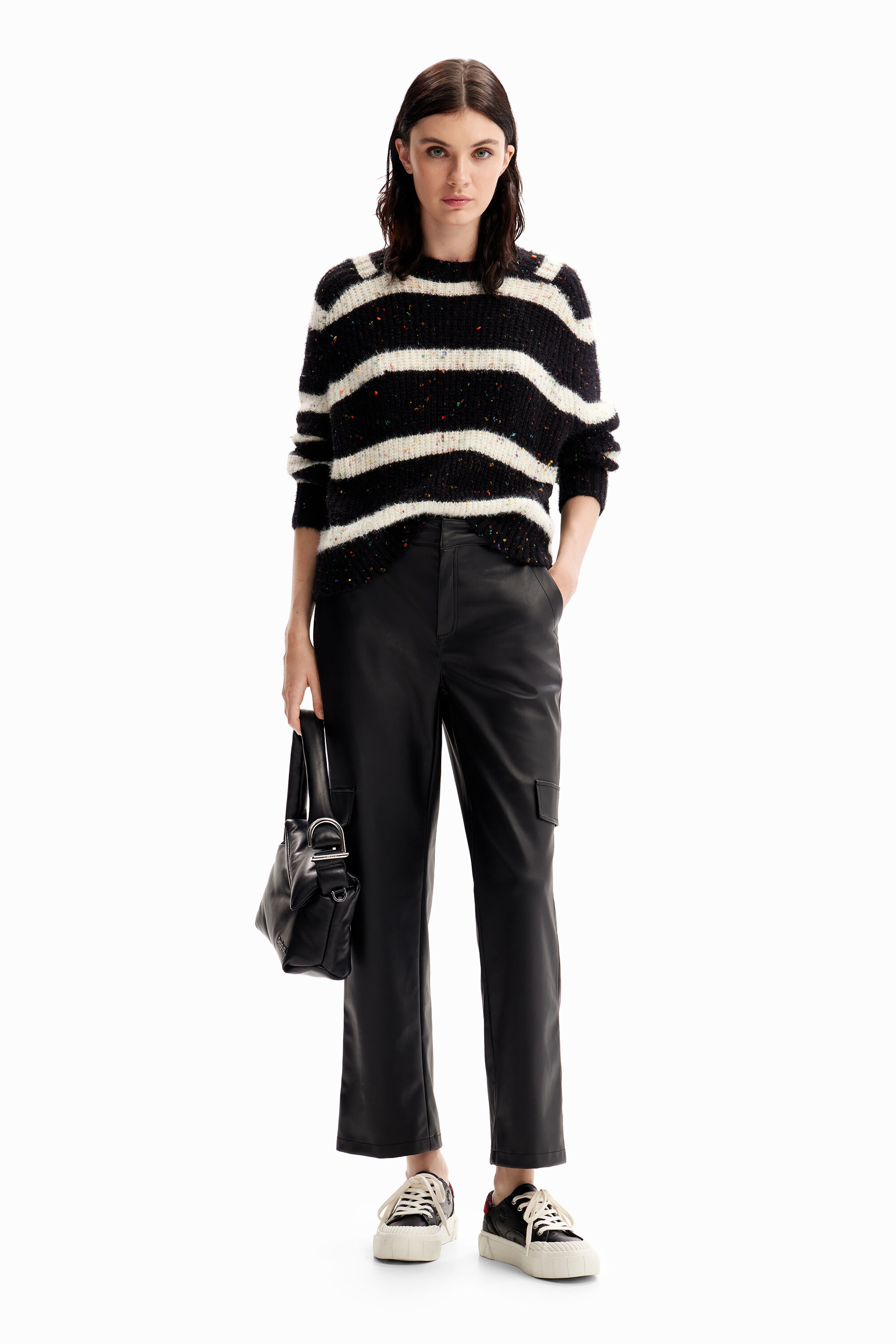 Cargohose in Lederoptik BLACK S  - Onlineshop Desigual