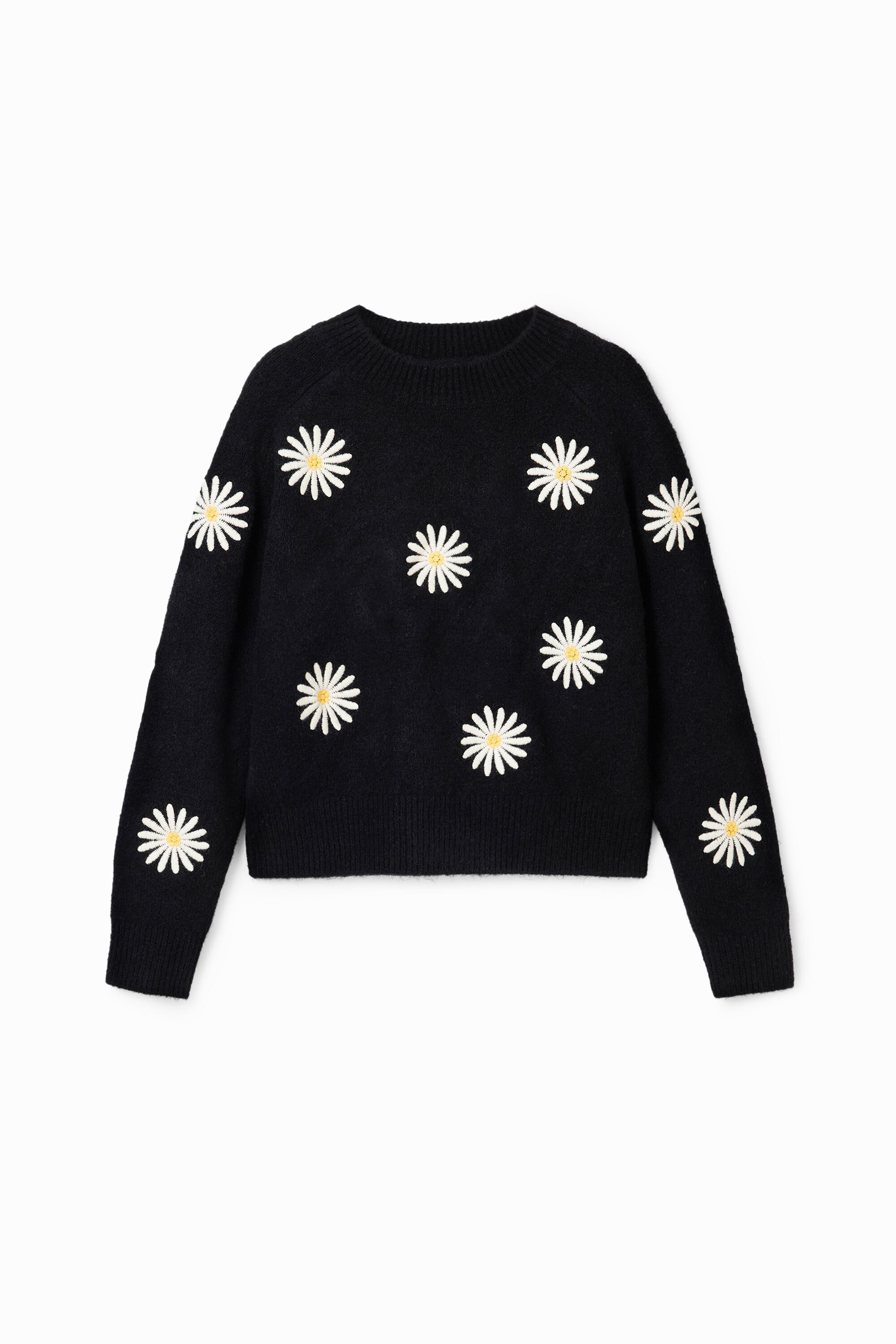 Embroidered flower pullover