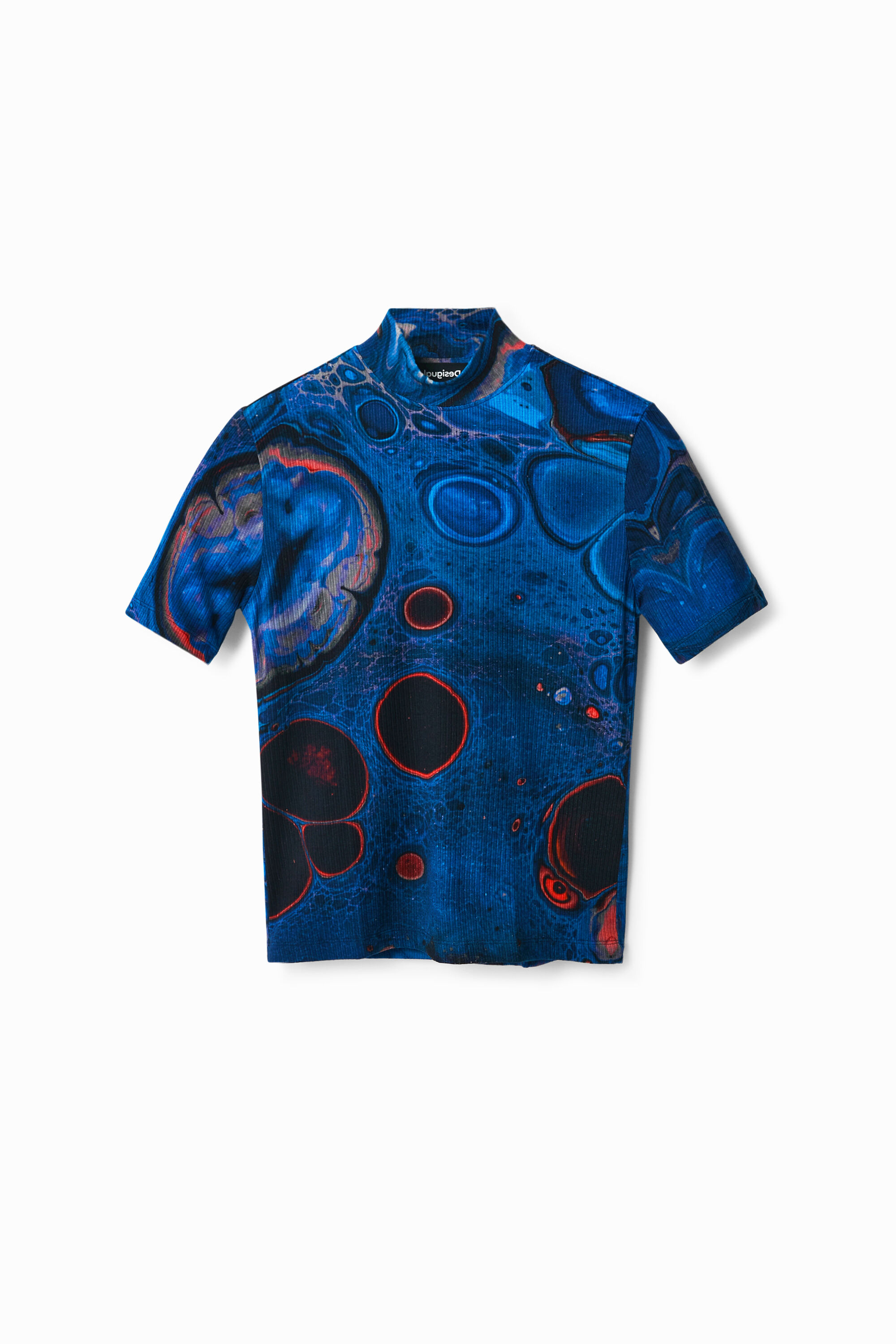 Arty print T-shirt - BLUE - M