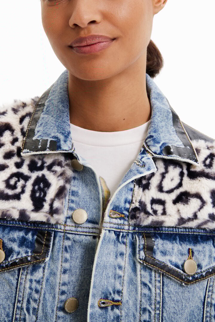 Leopard Print Patch Denim Jacket Leopard Print Patch Denim Jacket