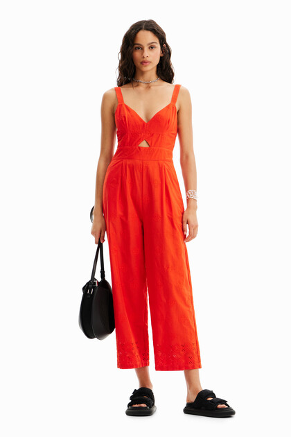 Flocked long jumpsuit