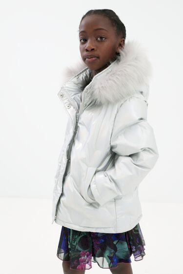 Short padded metallic jacket | Desigual
